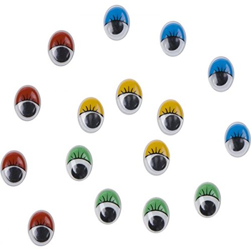 Αυτοκόλλητα οβάλ μάτια βλεφαρίδες διάφορα χρώματα 16mm
