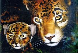 Bob Ross How-To Painting Packet Wildlife Mother and Baby Jaguar