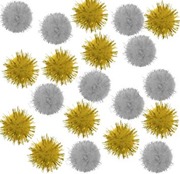 I-Mondi χρυσά και ασημένια πομ πομ