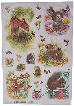 Ριζόχαρτο Decoupage ''ζωάκια του δάσους 35x50