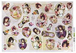 Ριζόχαρτο Decoupage ''romantic ladies'' 35x50