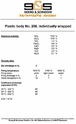 Goerg & Schneider stoneware λευκός μπεζ πηλός 10kg