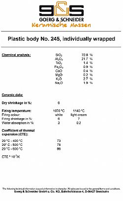 Goerg & Schneider stoneware λευκός μπεζ πηλός 10kg