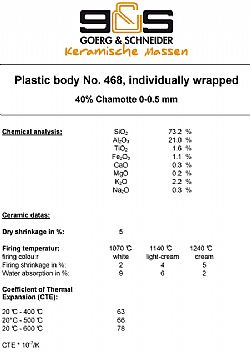 Goerg & Schneider stoneware λευκός μπεζ πηλός 10kg