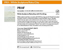 Praf Stoneware Λευκός Πηλός 12,5kg