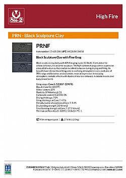 PRNF Stoneware μαύρος πηλός 12,5kg