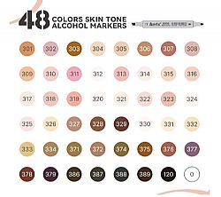 Arrtx 48 Μαρκαδόροι Οινοπνεύματος Oros Skin Tones Brush & Chisel