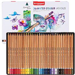 Bruynzeel σετ 36 τεμάχια ξυλομπογιές ακουαρέλλας σε μεταλλική κασετίνα