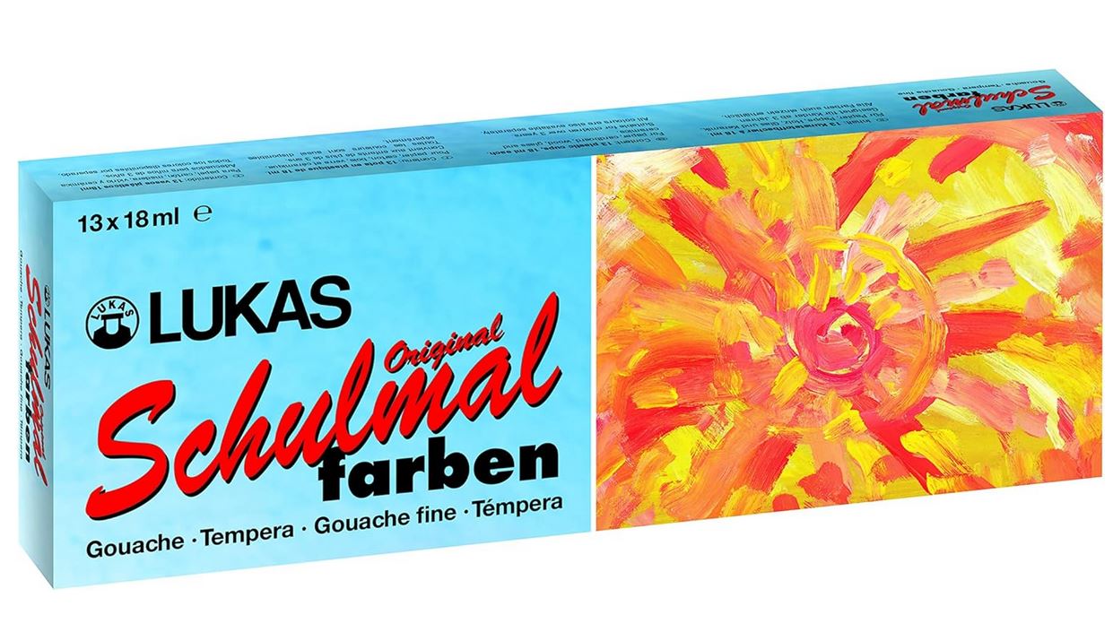 LUKAS Nerchau 109813 School Paint, Base and Additional Colours, Set of 13, 18 ml