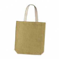 Τσάντα, Y38x8x38εκ από γιούτα/λινάτσα με λευκές λαβές