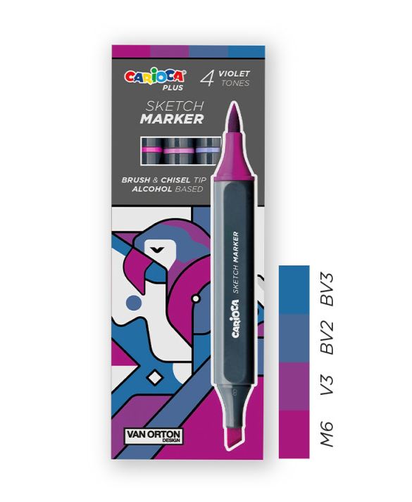 Carioca Plus μαρκαδόροι οινοπνεύματος σετ 4 τεμάχια Violet Tones