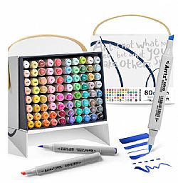 Arrtx 80 Μαρκαδόροι Οινοπνεύματος Oros Vibrant Colors Brush & Chisel