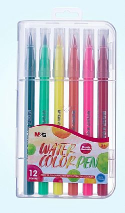 M&G μαρκαδόροι νερού με μύτη πινέλο 12τμχ