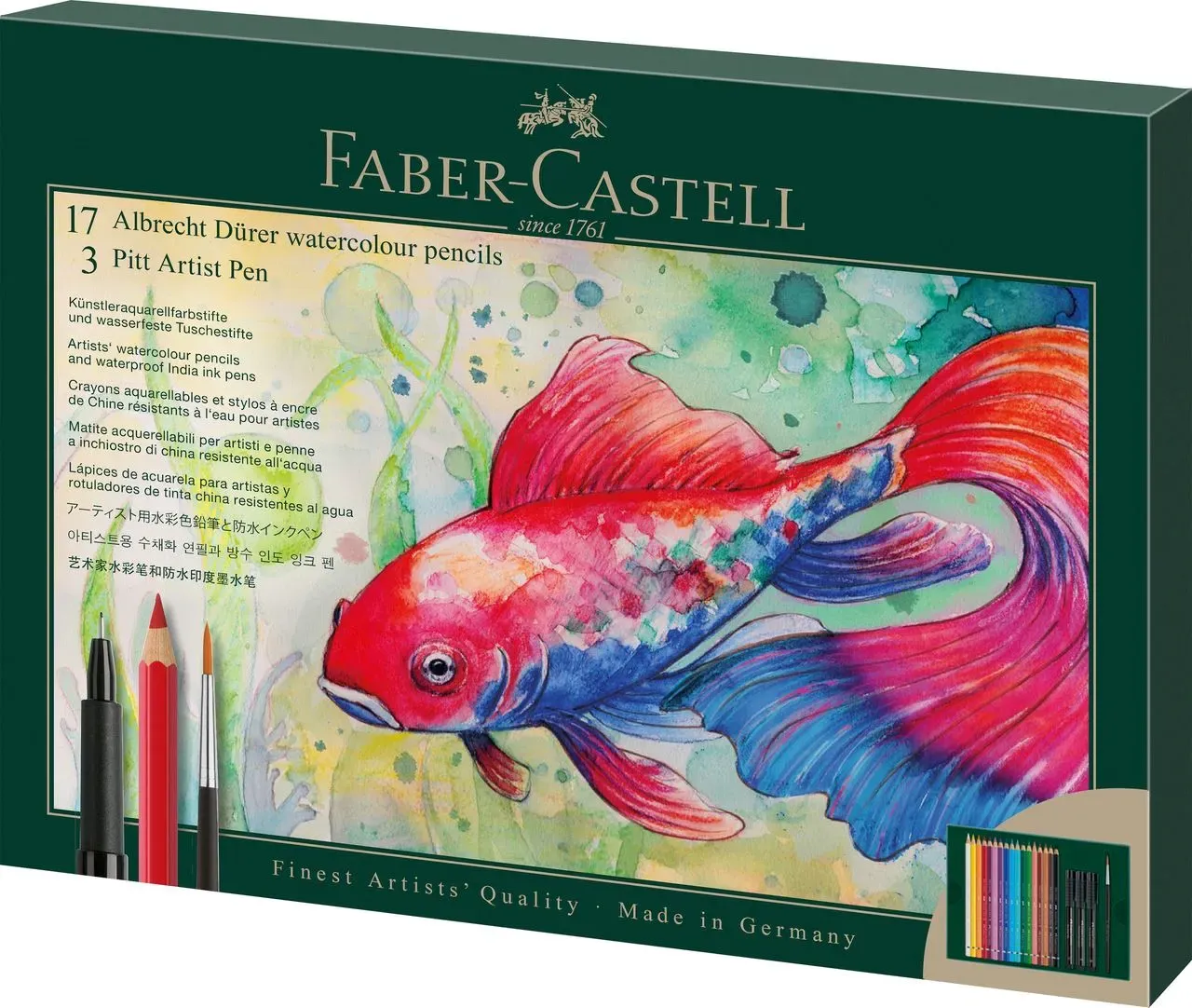 Faber Castell κασετίνα με ξυλομπογιές Albrecht Dürer & Pitt Artist, σε 21 χρώματα