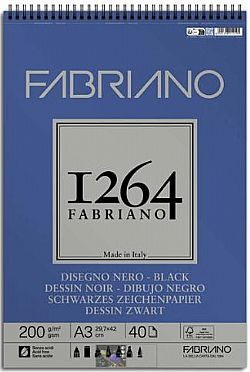Fabriano 1264 μπλοκ με μαύρα φύλλα Α3