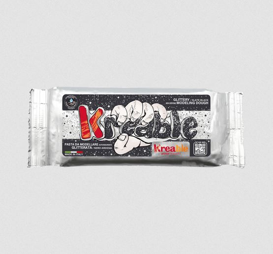 TOY COLOR ΠΗΛΟΣ AIR DRY GLITTER 500gr KREABLE ΜΑΥΡΟ