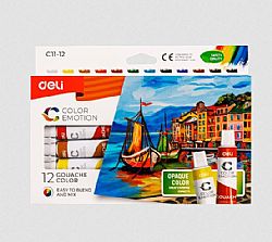 DELI ΤΕΜΠΕΡΑ 12 ΧΡΩΜΑΤΑ x 12ml COLOR EMOTION