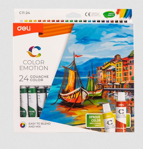 DELI ΤΕΜΠΕΡΑ 24 ΧΡΩΜΑΤΑ x 12ml COLOR EMOTION
